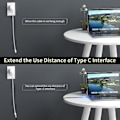 Miniatyrbilde 2 av 5: \"QD\" Thunderbolt 4 Forlengelseskabel, USB-C Kabel til USB C Hann til Hunn, Støtter 8k/5k@60hz Video / 40gbps Dataoverføring / 100w Lading (0,8m)