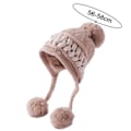 Miniatyrbild 2 av 5: \"QD\" Färgblockerad Twist Tre-Pompom Ullmössa