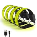 4 LED Armband USB Uppladdningsbart Reflex Justerbart Säkerhetsljusband för Utomhusjogging Löpning Cykling