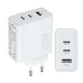 Miniatyrbilde 1 av 3: 45W PD iPhone, Samsung QC Hurtig Vegglader 2xUSB-C 1xUSB Hvit_qu White Vit