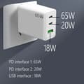 Miniatyrbilde 5 av 5: 65W USB Type-C GaN-lader Power F EU-plugg