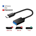 Miniatyrbilde 3 av 4: QD-USB-C til USB-A OTG Adapterkabel for Samsung Galaxy F22 - USB C hann til USB A hunn nylonflettet aluminium