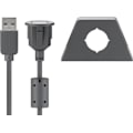 Pikkukuva 1 / 3: USB 2.0 nopea jatkojohto kaapelinpidikkeellä, musta_qq