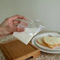 Miniatyrbillede 5 af 5: QU.Milk Kop Høj Borosilikat Firkantet Høj Temperaturbestandig Kreativ Mikrobølgeovn Køkkenartikler Bærbar Juice Glas Kop