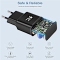 Miniatyrbilde 3 av 5: 2pk USB-lader kompatibel med Samsung Galaxy S-serien Edge/Plus/Active og andre smarttelefoner, hurtiglader strømadapter hurtigladekontakt