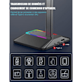 Miniatyrbild 3 av 5: /QD/ Gaming Headset Stand - Z8 - RGB - 2 USB-C och USB-portar - Universell - Halkskydd