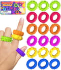 Fidgetlegetøj Sensoriske Ringe til Børn: 18-pak Fidget Ring - Sensorisk Legetøj til Børn med Autisme - Stille Angstlindring Bulk til Klasseværelsespris
