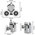 Miniatyrbillede 4 af 4: QU/CCYKXA - 8 stk. Brusekabineruller, Zinklegering, 23 mm Diameter, Udskiftning til Badeværelse