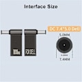 Pikkukuva 5 / 5: USB-C - 7,4 mm kannettavan tietokoneen lataussovitin Naarasliitin tyyppi C - Urosliitin DC 7,4 x 5,0 mm ohut liitin