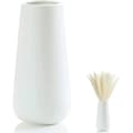 QD-Vita keramiska vaser, designervit vas, modern keramisk vas, dekorativ designervas, dekorativ blomvas, modern vas för heminredning vardagsrum