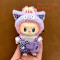 Miniatyrbild 1 av 7: ONLY CLOTHES Söt V1 V2 LABUBU Blind Box Hänge Docka DIY Klä upp Kostym Litet Monster Haklapp Byxor Babykläder From_qd LBB-34