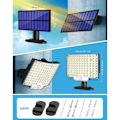Pikkukuva 4 / 4: QQU-106 LED aurinkovalot ulkokäyttöön liiketunnistimella, IP65 vedenpitävä, 120° valokeila, aurinkoseinävalaisin puutarhaan 5 metrin kaapelilla
