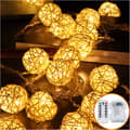 QU) Batteridrivna 40 LED-ljusslingor, 5 meter 40 Globe Rattan Ba