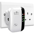 Miniatyrbild 1 av 5: [QD] WiFi-förlängare 2024, WiFi-förstärkare, WiFi-repeater, täckning upp till 3000 kvm, anslut 45 enheter, internetförstärkare vit