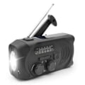Miniatyrbillede 1 af 5: [QD] Sort Håndsvingradio med Solceller, Lommelygte og 2000mAh Powerbank Nødradio, Overlevelse Sort Sort