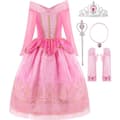 Små piger Prinsesse Udklædningskostume med tilbehør, 7-8 (150), Pink
