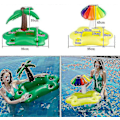 Miniatyrbillede 3 af 3: Pool Floats Oppustelige Pool Drikkeholdere Flydende Poolbar Til Swimmingpool Strandfest 90x60x65cm_ufo Yellow sun umbrella