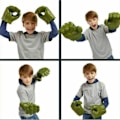 Miniatyrbilde 5 av 5: \"QD\" Hulk Smash Hands Avengers Cosplay Myke Lekedyr Hansker Ett Par Festleketøysgave