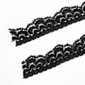 Miniatyrbild 6 av 8: Svart Spetsband 10 Yards 1,5 cm Bredd Stretchigt Elastiskt Bekvämt Blomstermönster Spetskant för Dekorationer Sömnad DIY