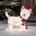 Julelys Udendørs Westie Hund Figur Have Dekoration{wh}
