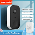 Miniatyrbillede 2 af 5: Trådløs dørklokke med kamera Wifi Video Dørklokke med Indendørs Ur 720P Vandtæt med Kamera Trådløs, Audio, Hjem Alarm Ring Intercom