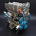 Miniatyrbillede 3 af 5: 8-Cylindret Fuld Metal Bilmotor Model, Resin Bilmotor Model Kit-WELLNGS