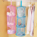 Miniatyrbilde 10 av 10: Hengende Oppbevaringspose 3-Lags Mesh Barneromsorganisator{f2} Pink