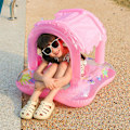 Miniatyrbild 4 av 5: Baby Badring Uppblåsbar Pool Badring Med UPF 50+ Solskydd För Barn I Åldern 3-36 Månader Kul I Vattnet Rosa{F2} pink with handle