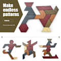 Miniatyrbillede 2 af 5: Hex Tangram Puslespil, Træpuslespil Legetøj til Børn og Voksne, Udfordrende Puslespil, Transportable Familiepuslespil{F2}