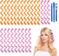 Värmelösa Lockar - 24 stycken - 45 cm - lockar - spirallockar - rosa/orange