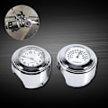 Miniatyrbillede 1 af 5: 7/8\" 1\" Motorcykel Styrbeslag Ur & Termometer Temp Hvid??{F2}