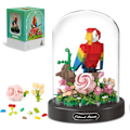 Miniatyrbillede 1 af 6: Blomsterbuket Byggekit til Voksne, Dyr Blomster 551 STK Botanisk Samling Mini Byggeklodser Sæt, Valentinsdag til Hendes Mor (Papegøje)