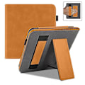 Miniatyrbillede 1 af 5: Stand Case til 7\" Kobo Libra Colour (2024), Premium PU Læder Stand Cover med Håndrem og Auto{F2} Brown
