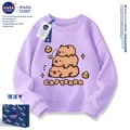 Capybara Sweatshirt, Unisex Løstsiddende Crewneck Pullover, Sød Afslappet Langærmet Top til Børn og Voksne*110 yards*018 Lilla 018 Purple 110 yards