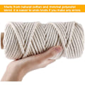 Miniatyrbillede 2 af 5: mm Macramé snor, 50 meter tykt bomulds macramé reb (Beige){F2]