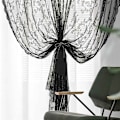 Miniatyrbilde 3 av 5: INF Svarte blondegardiner 2 stk Svart Svart{f2} Black 100 x 200 cm