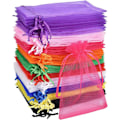 Miniatyrbillede 1 af 5: 100 flerfarvede organza gaveposer, 10x15cm{F2}