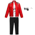 Halloween-kostume til børn, Michael Jackson-inspireret popstjerne-outfit til danseshow og fest H4pcs 150