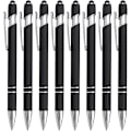 Miniatyrbillede 2 af 3: Bribobo 8 Pak Sort Kuglepen 2-i-1 Stylus - Udtrækkelig Metalpen Med Stylusspids til Touchskærme, 1,0 mm Sort Blæk