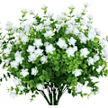 Miniatyrbild 1 av 5: Konstgjorda blommor falska utomhus UV-beständiga buxbomsväxter buskar 4-pack för inomhus utomhus hängande växt