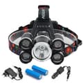 Supersterk hodelykt CREE T6 inkl. Oppladbare batterier og lader Svart{f2} Black Svart