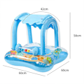 Miniatyrbillede 3 af 5: Baby Svømmering Oppustelig Pool Svømmering Med UPF 50+ Solbeskyttelse Til Børn I Alderen 3-36 Måneder Sjov I Vandet Blå{F2} blue with handle