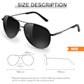 Miniatyrbillede 3 af 7: Pilot Solbriller Mænd Polariserede Solbriller Unisex UV400 Beskyttelse Sorte Solbriller Kørsel, Fiskeri, Løb Klassiske Ultralette Briller Gray Frame