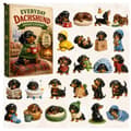 2026 Julegravhund Julekalender, 24-dages nedtællings-blindboks med søde hundeoverraskelser*Stil 5*Fladt design Flat design Style 5