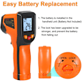 Miniatyrbilde 4 av 5: NJTY Infrarødt Termometer NJTY Digital Berøringsfri Temperatur -50°C600°C (-58°F1112°F) IR Termometer for Industri, Kjøkken, Bil{F2}