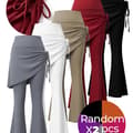 Dame Plus Size Atletisk Afslappet Yogabukser Nederdel - 2 stk. Tilfældig Farve Random 1XL
