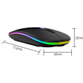 Pikkukuva 2 / 5: Ladattava Bluetooth-hiiri, (BT 5.1 + 2.4G langaton) Ohut/Hiljainen (800-1200-1600) black