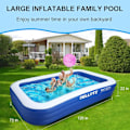 Miniatyrbillede 4 af 4: Oppustelig pool til børn og voksne, 305 x 183 x 56 cm overdimensioneret fortykket familieswimmingpool til småbørn, udendørs, have, baghave