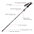 Miniatyrbillede 4 af 5: 5-delt Foldbar Vandrestav Gåstav Vandring Naturehike Antishock rød{F2] red 110-130cm