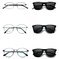 Miniatyrbillede 4 af 4: Clip-on Wayfarer Solbriller Sort - Fastgøres på eksisterende briller{EE}